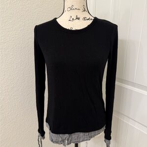Bailey 44 Black Double Date layered  Women's Tee sz S